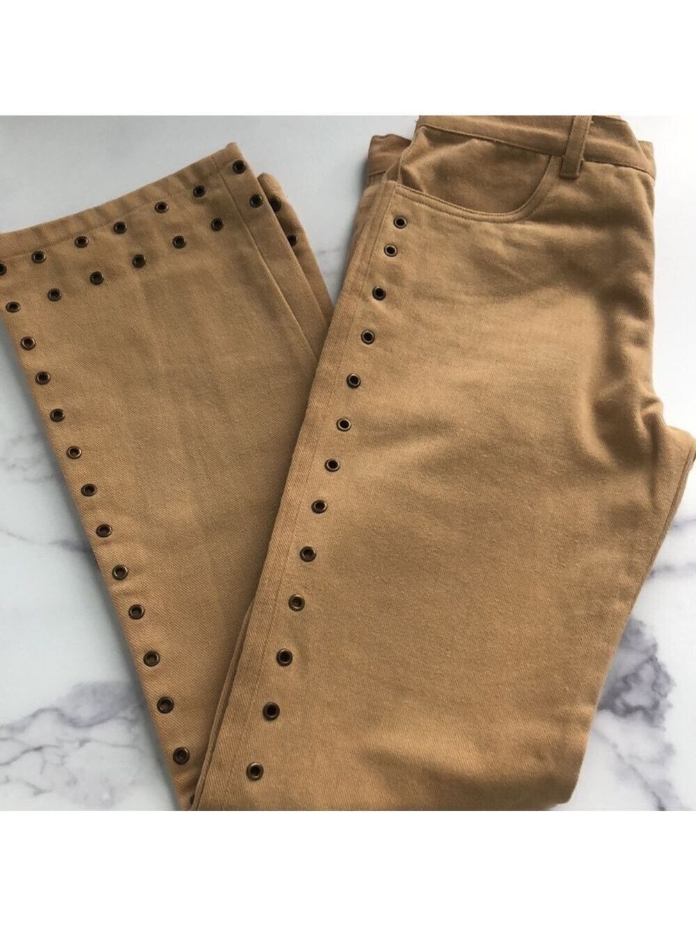 Vintage Jungal Grommet Detail Pants Size 6 - Picture 9 of 12